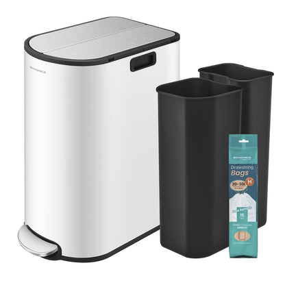 30L and 20L Double Kitchen Bin Ink Black and Metallic Silver - image 10