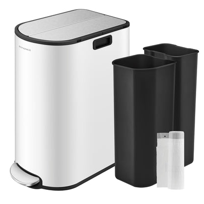 30L and 20L Double Kitchen Bin Ink Black and Metallic Silver - image 11