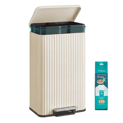 Waste Bin with Pedal, Soft-Close Lid and Removable Inner Bucket Metallic Silver - image 26