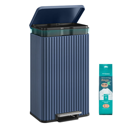 Waste Bin with Pedal, Soft-Close Lid and Removable Inner Bucket Metallic Silver - image 34