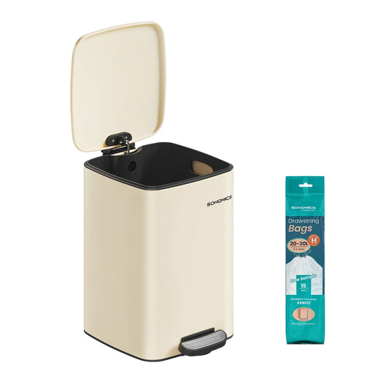 20 L Steel Kitchen Pedal Bin with Inner Bucket Sand Beige - image 1