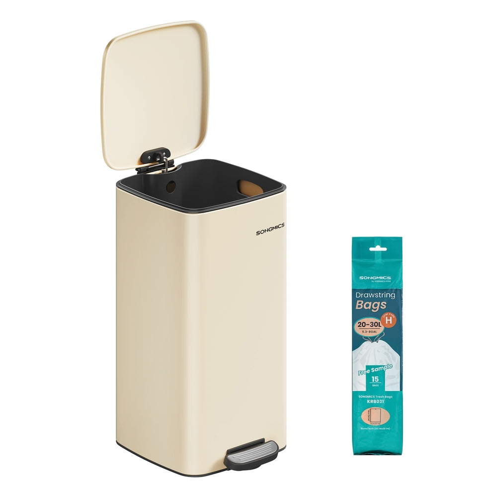 20 L Steel Kitchen Pedal Bin with Inner Bucket Sand Beige - image 46