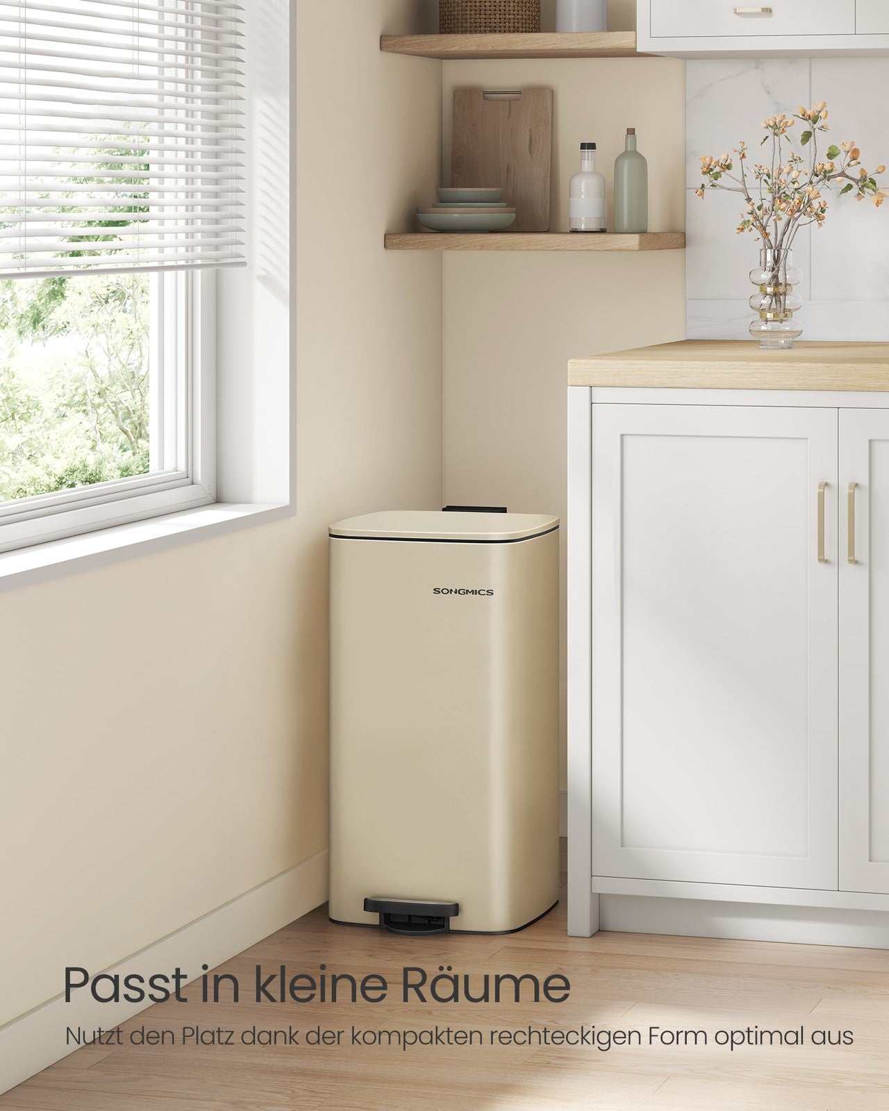 20 L Steel Kitchen Pedal Bin with Inner Bucket Sand Beige - image 47
