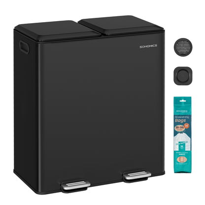 Double kitchen bin with soft close lids and removable inner buckets - image 1