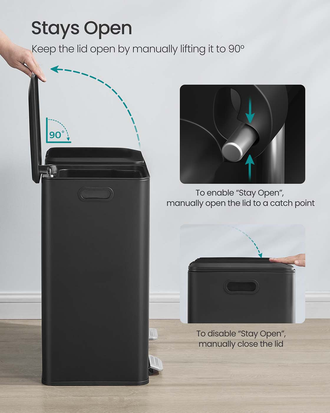 Double kitchen bin with soft close lids and removable inner buckets - image 4