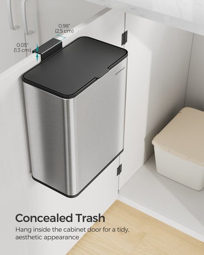 8L Hanging Kitchen Steel Bin with Lid - image 4