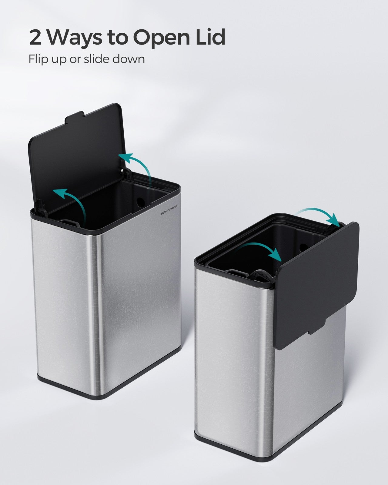 8L Hanging Kitchen Steel Bin with Lid - image 5