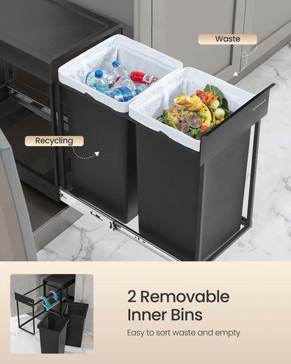 Pull out kitchen bin with double compartments - image 5