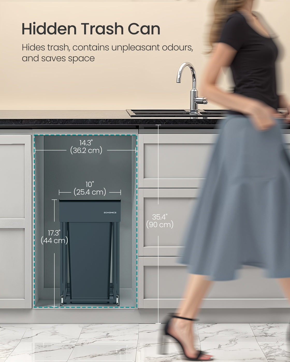Pull out kitchen bin with double compartments - image 22