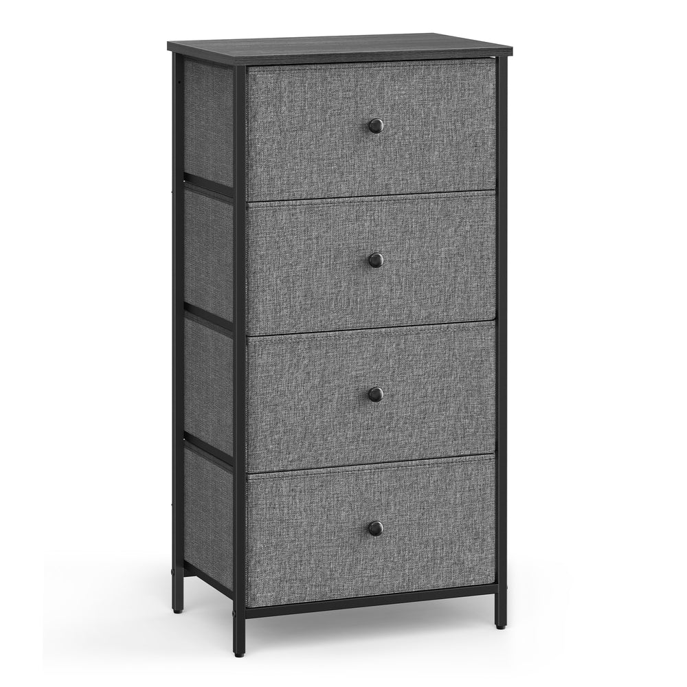 Chest of Drawers, 4 Fabric Drawers, White and Oak - image 19