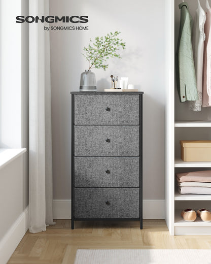 Chest of Drawers, 4 Fabric Drawers, White and Oak - image 20