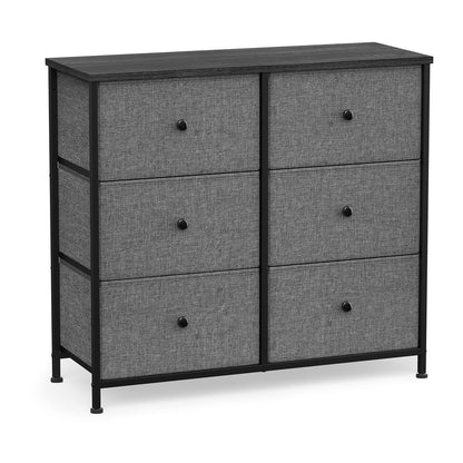 Chest of Drawers 6 Fabric Drawers with Metal Frame Light Grey and White - image 31