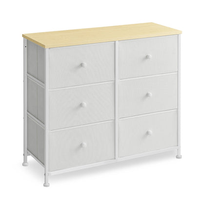 Chest of Drawers 6 Fabric Drawers with Metal Frame Light Grey and White - image 21