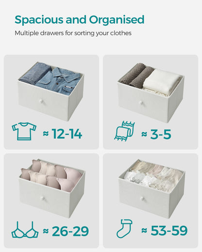 Chest of Drawers 6 Fabric Drawers with Metal Frame Light Grey and White - image 25
