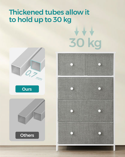 Fabric Chest of Drawers with Adjustable Feet - image 6