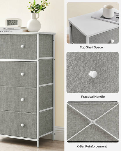 Fabric Chest of Drawers with Adjustable Feet - image 9