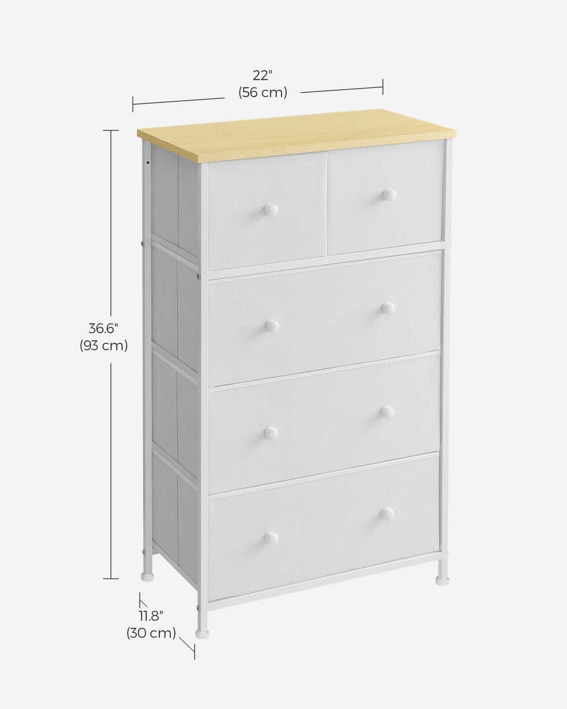 Fabric Chest of Drawers with Adjustable Feet - image 31