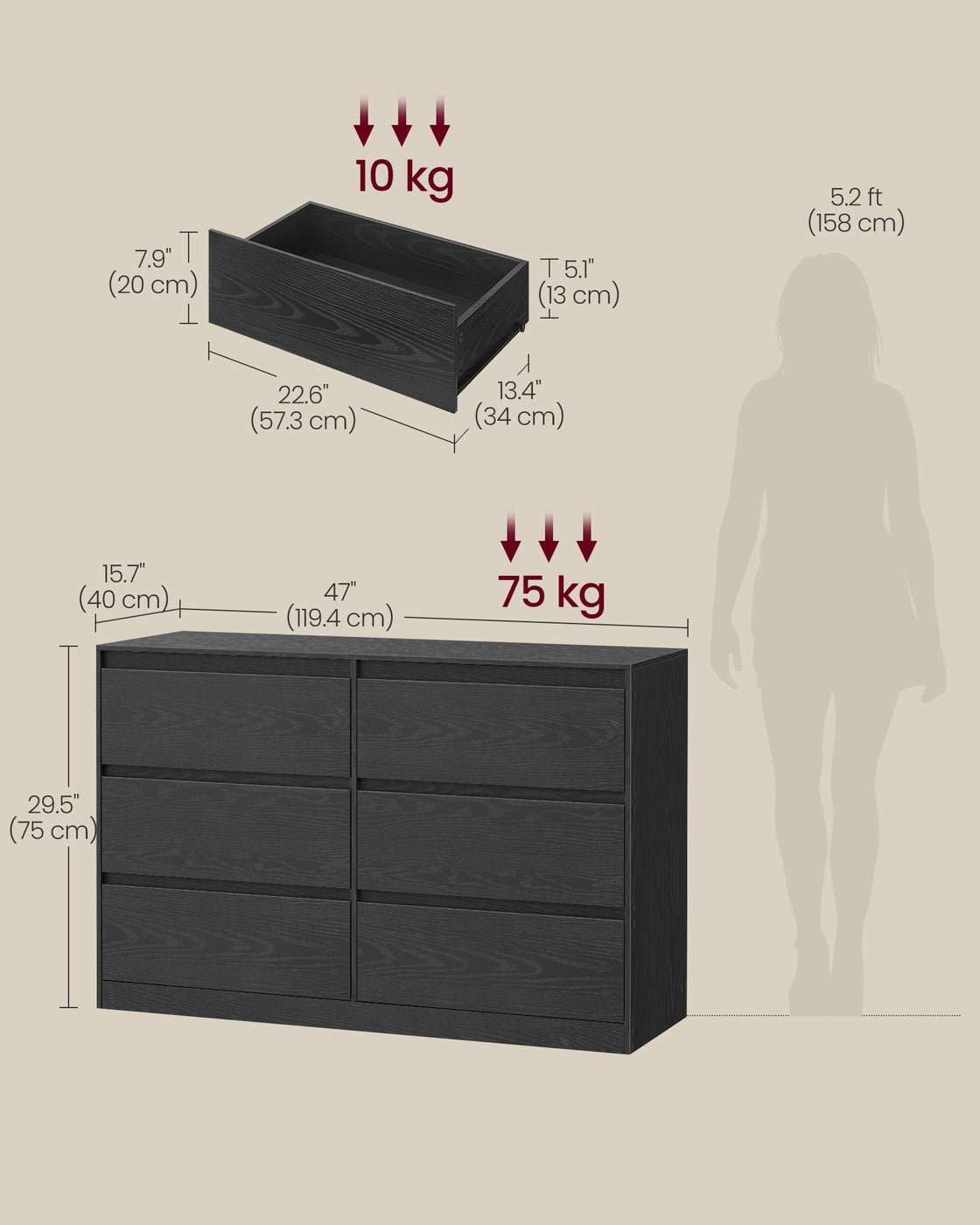 KAILYN Collection - Chest of drawers with six drawers - image 5