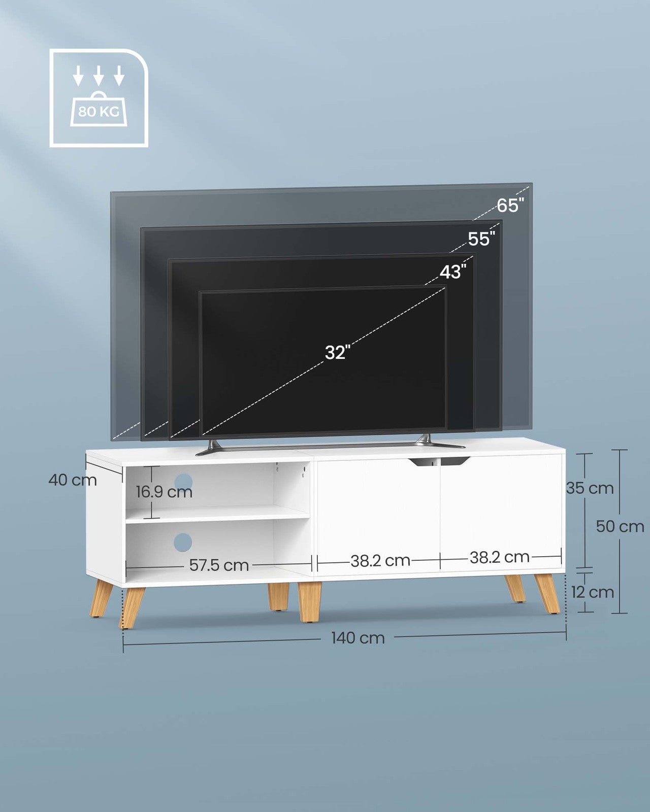 TV Stand for 65 Inch TVs Rustic Brown - image 5