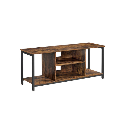 TV Stand for TV up to 60 inches with Open Shelves Rustic Brown and Black - image 1
