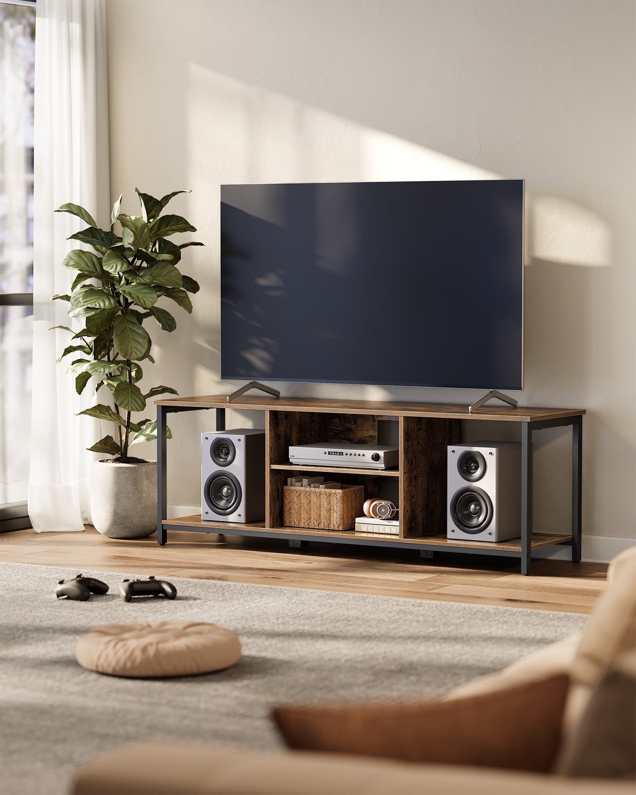 Stand for TV up to 65 Inches, TV Cabinet with Open Shelves - image 2