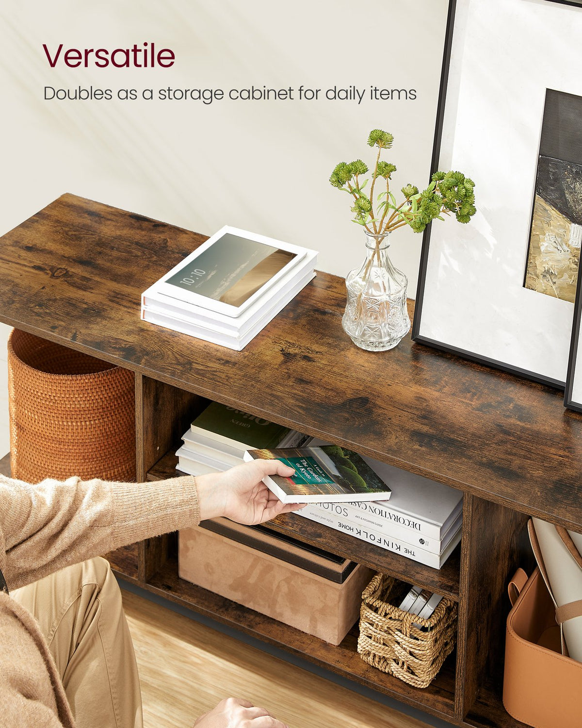 Stand for TV up to 65 Inches, TV Cabinet with Open Shelves - image 3