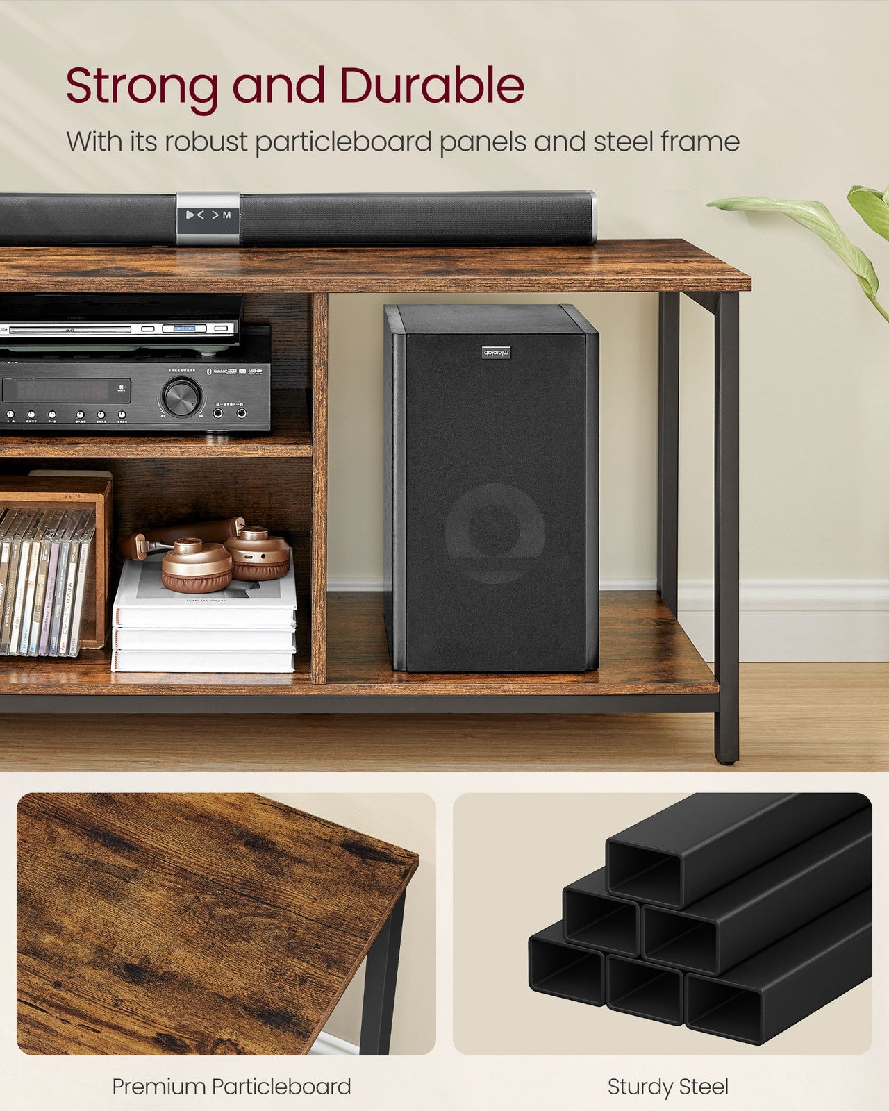 Stand for TV up to 65 Inches, TV Cabinet with Open Shelves - image 5