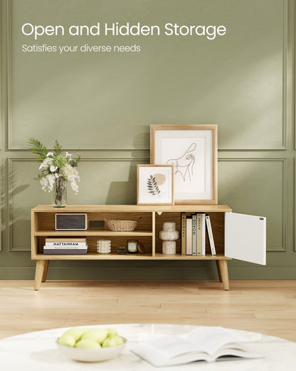 TV Unit for TVs up to 55 Inches Natural Oak and Cream White - image 3