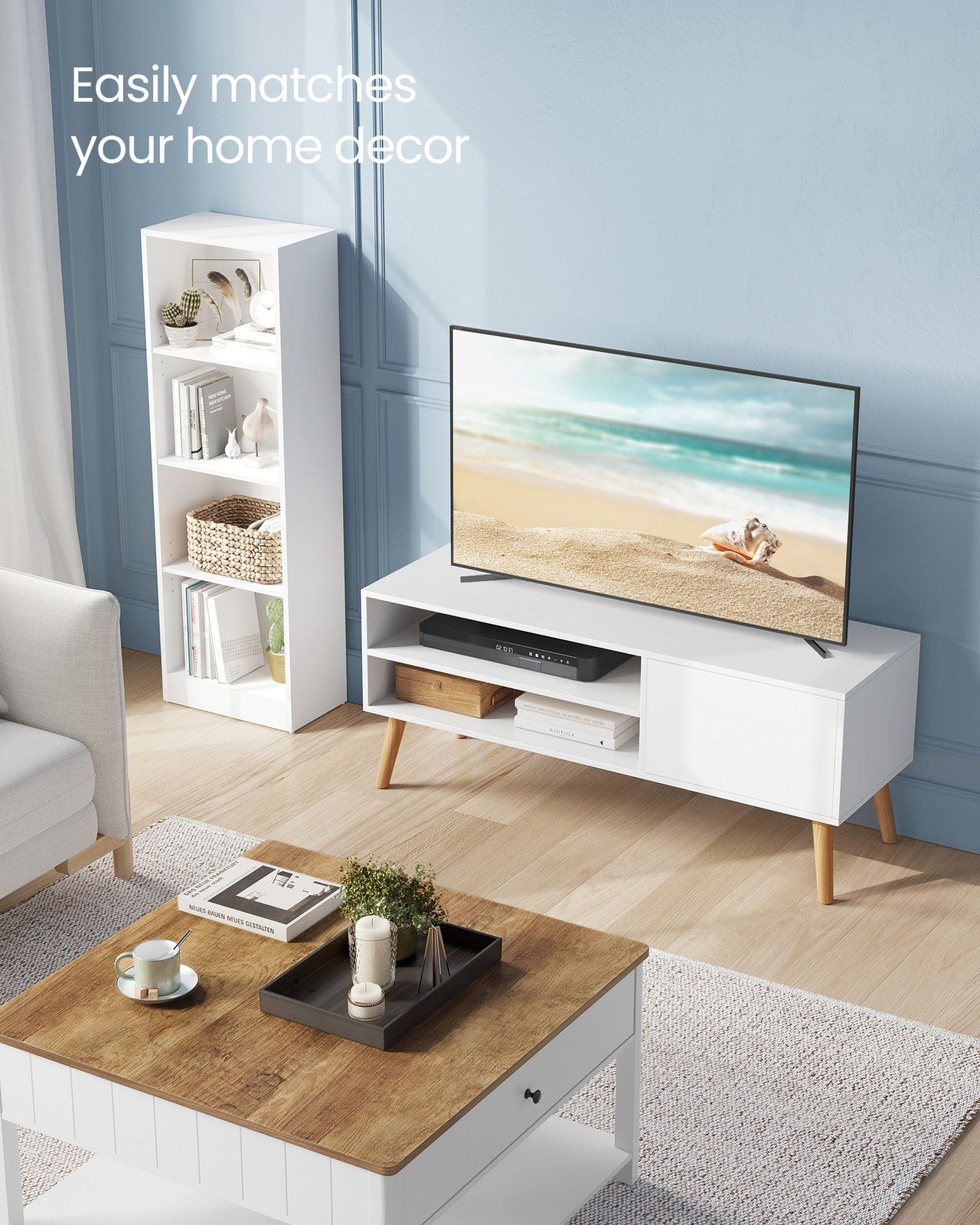 120 cm Wide TV Stand Cabinet for TVs up to 55 Inches White - image 3