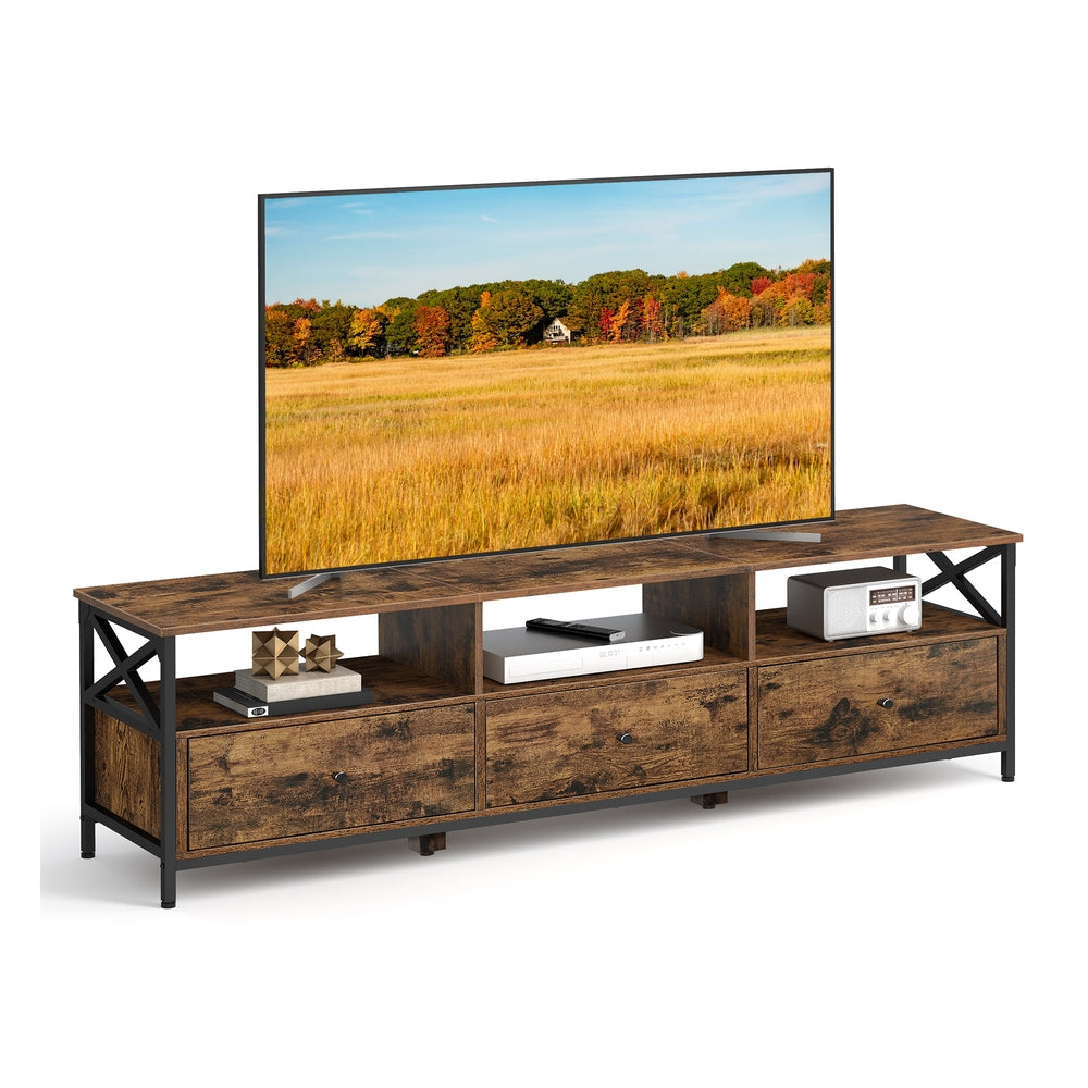 Industrial Brown TV Stand with 3 Drawers - image 1