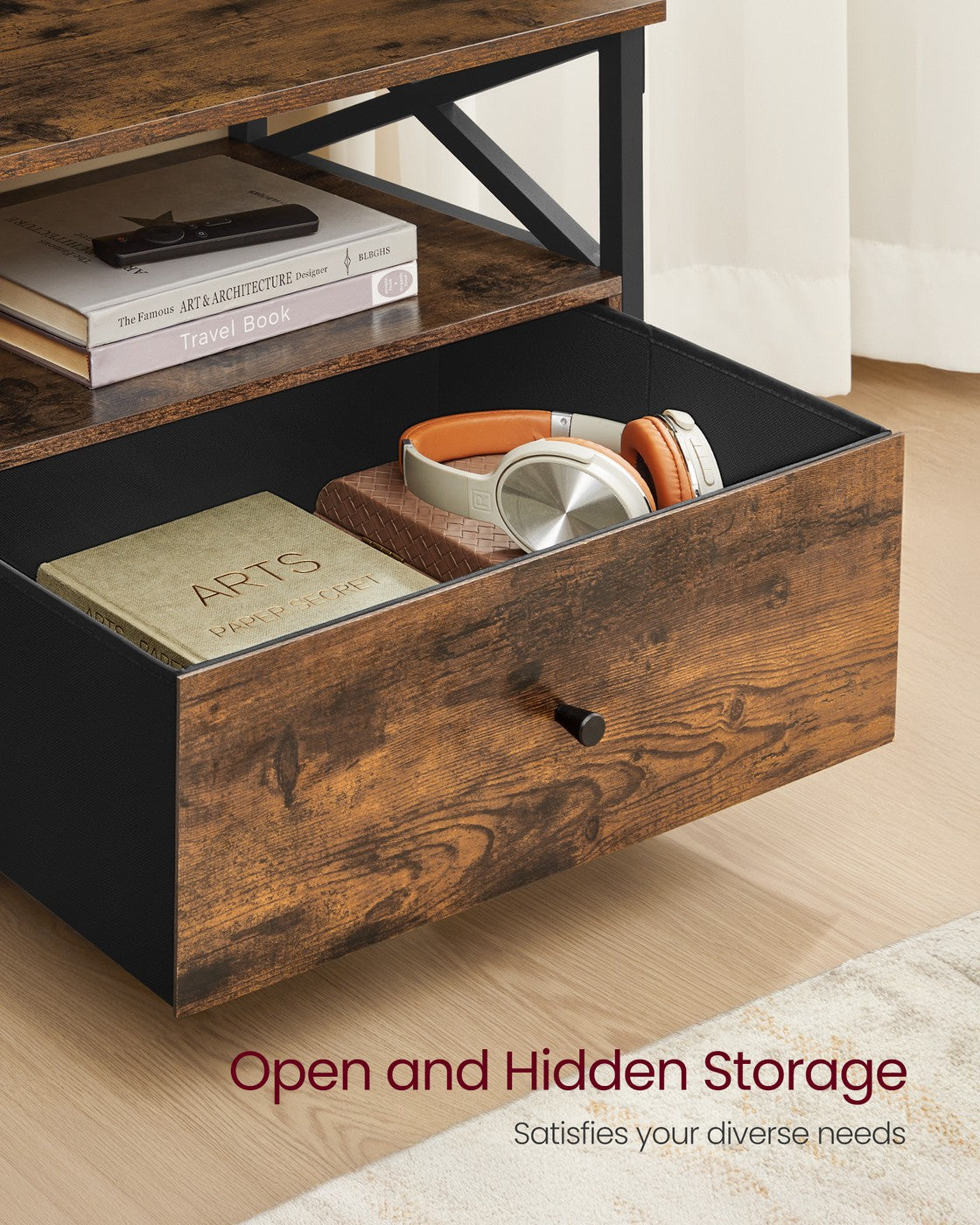 Industrial Brown TV Stand with 3 Drawers - image 5