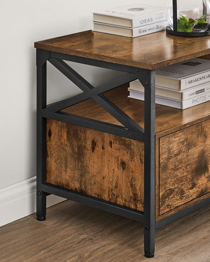 Industrial Brown TV Stand with 3 Drawers - image 7