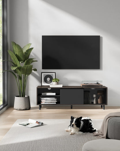 TV Stand for up to 60 Inch TV Ash Brown and Ink Black - image 2