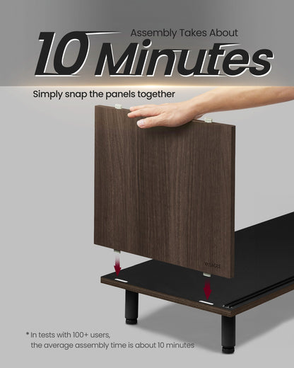 TV Stand for up to 60 Inch TV Ash Brown and Ink Black - image 3