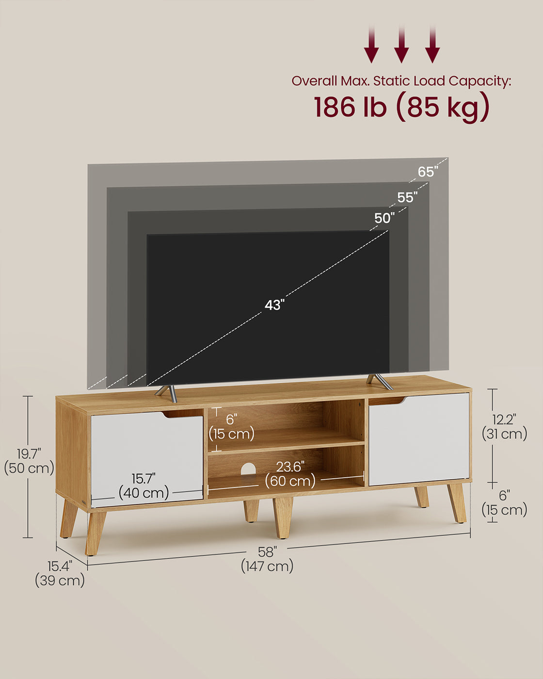 TV stand unit with adjustable shelf - image 4