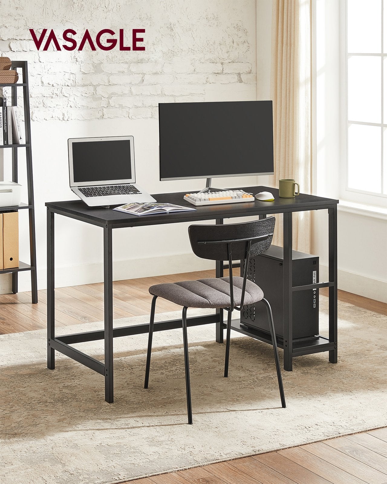Industrial 47 Inches Computer Desk with Shelves - image 19
