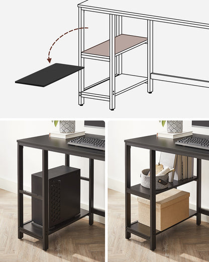 Industrial 47 Inches Computer Desk with Shelves - image 22