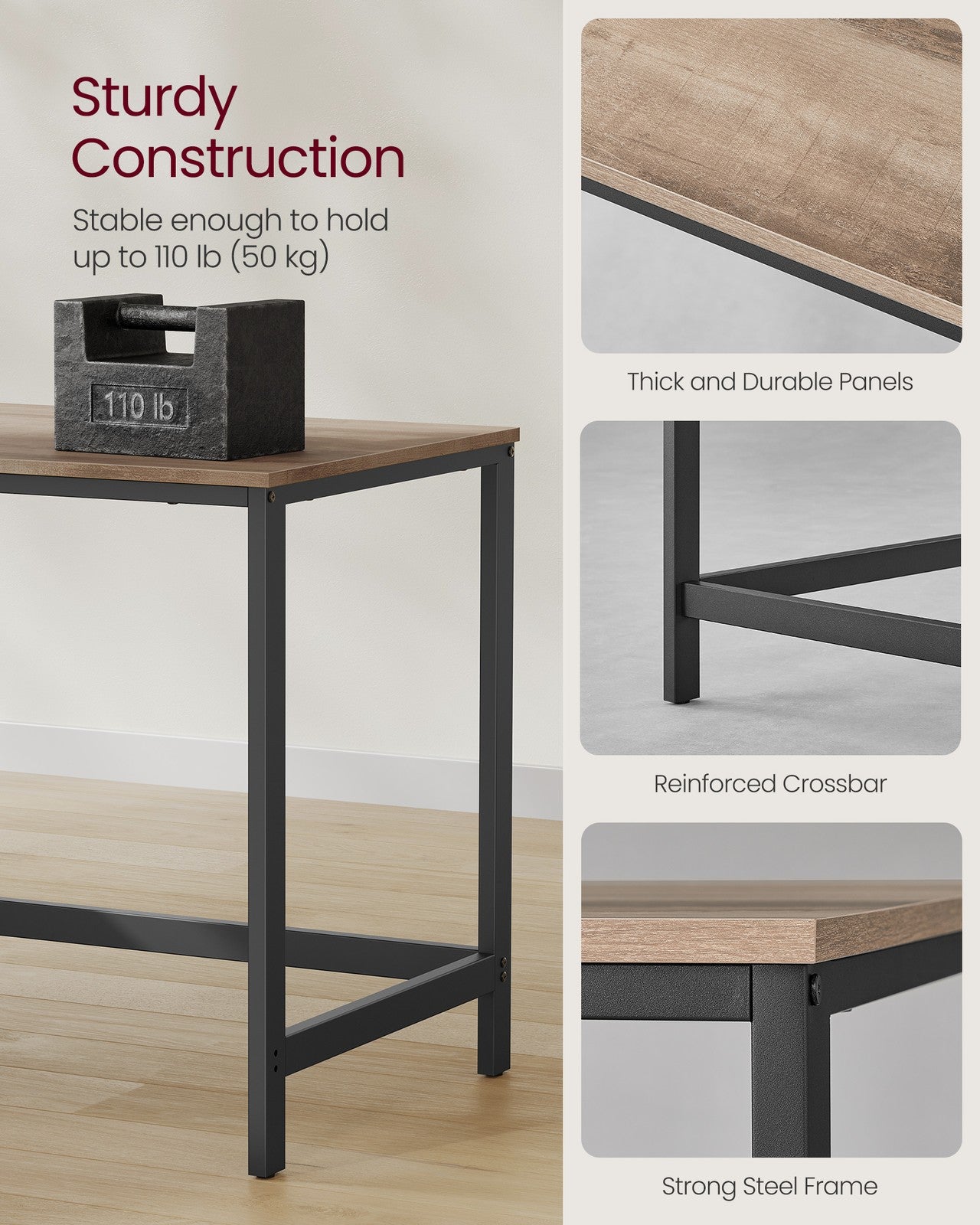 Industrial 47 Inches Computer Desk with Shelves - image 31