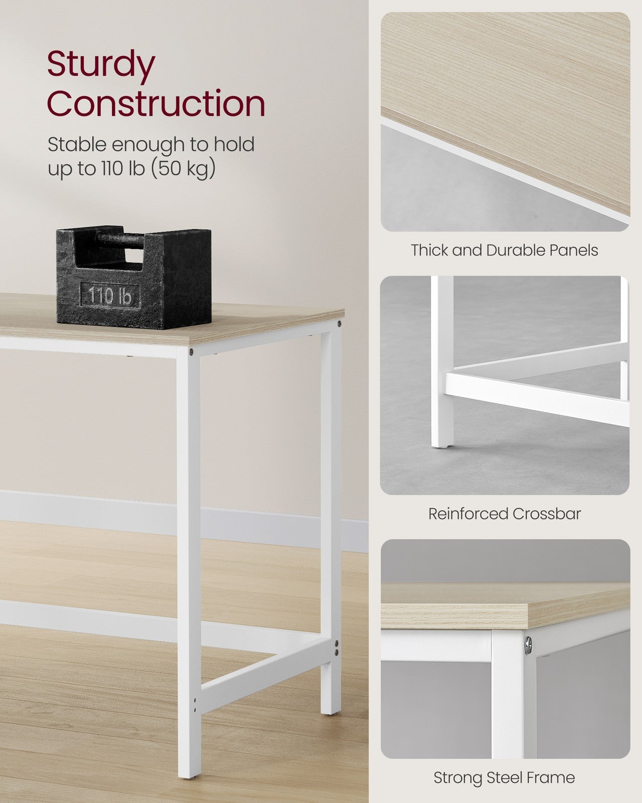 Industrial 47 Inches Computer Desk with Shelves - image 38