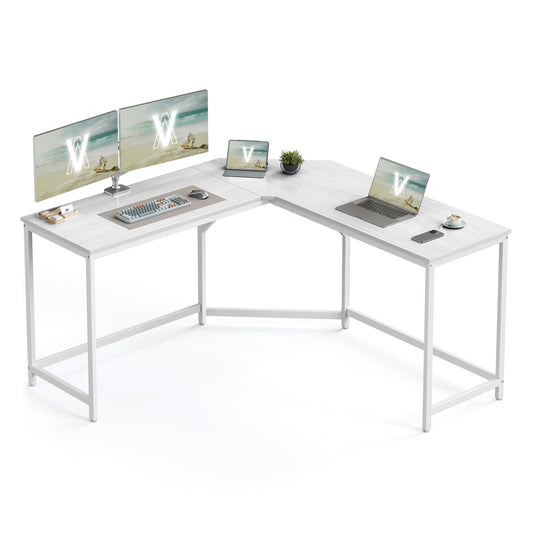 149 x 149 x 76 cm L-Shaped Gaming Desk Maple White - image 1