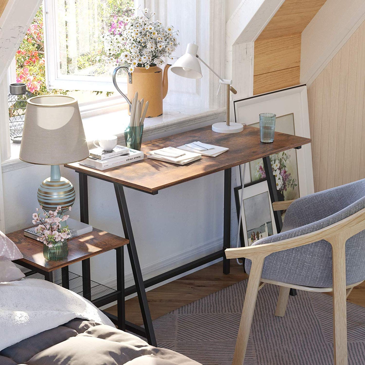 Rustic Brown Computer Desk - image 6