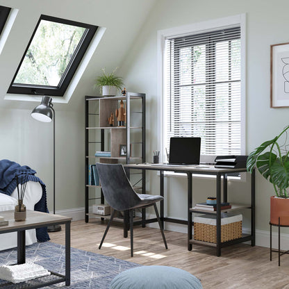 Industrial 47 Inches Computer Desk with Shelves - image 13
