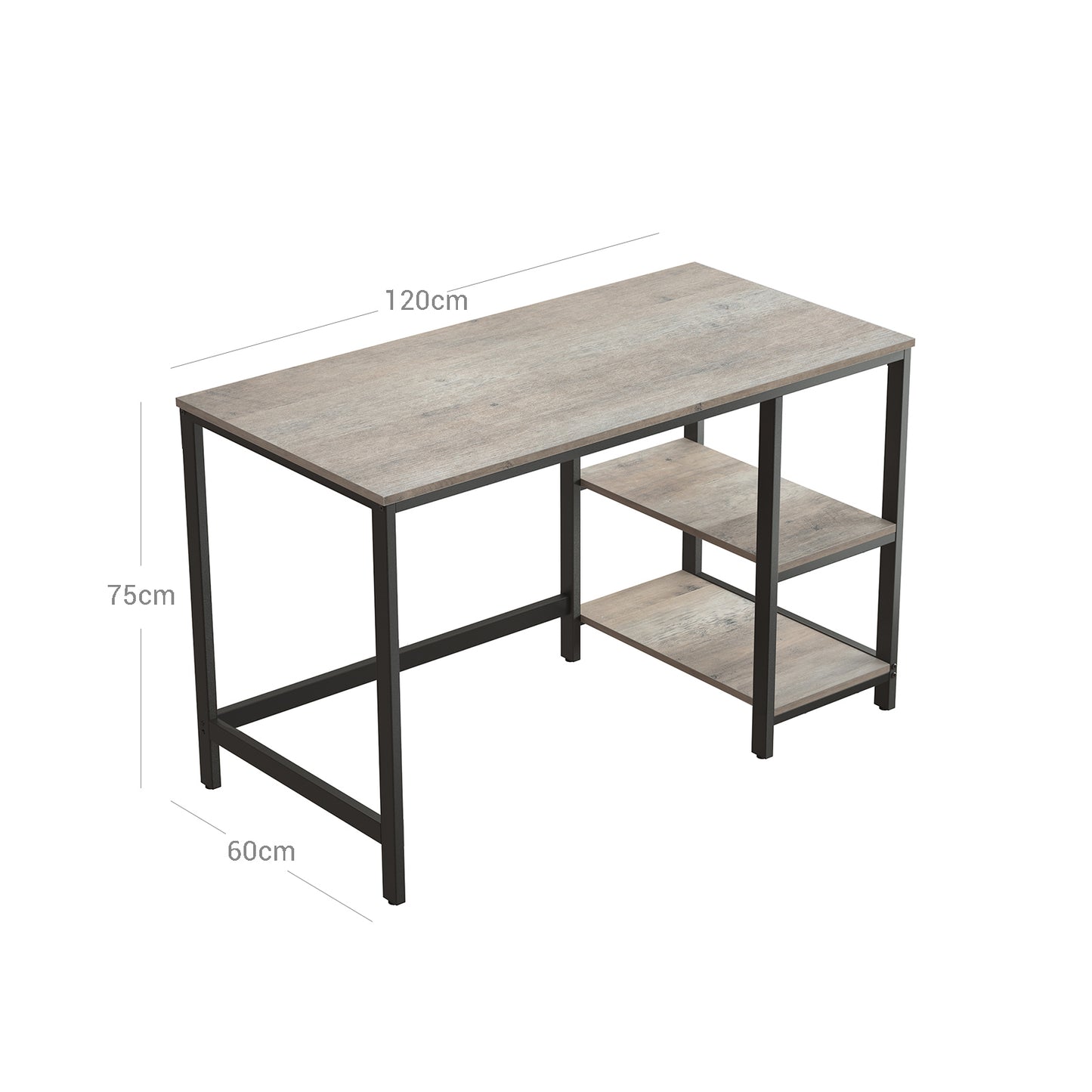 Industrial 47 Inches Computer Desk with Shelves - image 16