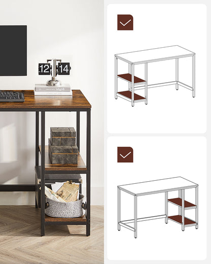 Industrial 47 Inches Computer Desk with Shelves - image 5