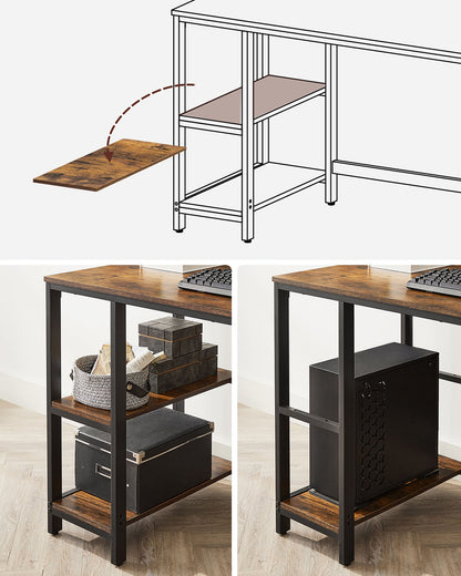 Industrial 47 Inches Computer Desk with Shelves - image 6