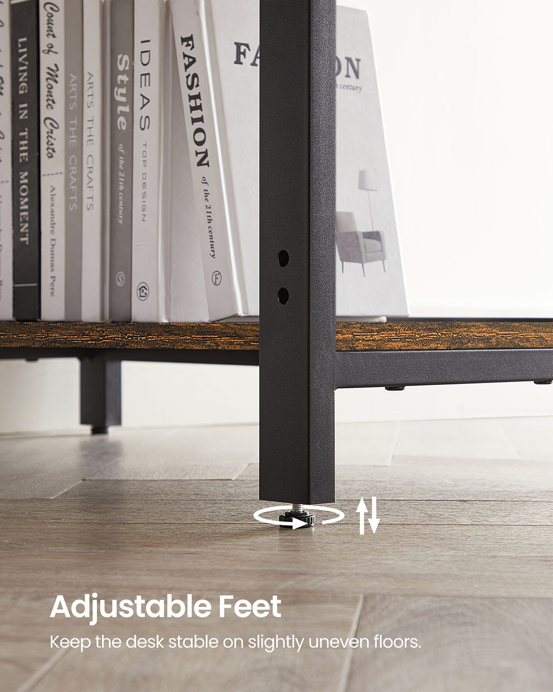 Industrial 47 Inches Computer Desk with Shelves - image 9