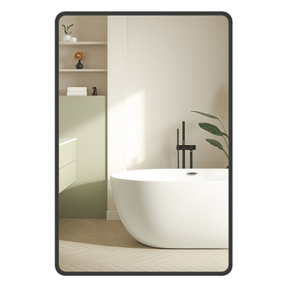 Bathroom Mirror, Wall Mounted Vanity Mirror, Rectangular, Aluminium Frame, 70 x 50 cm, with Safety Film - image 1
