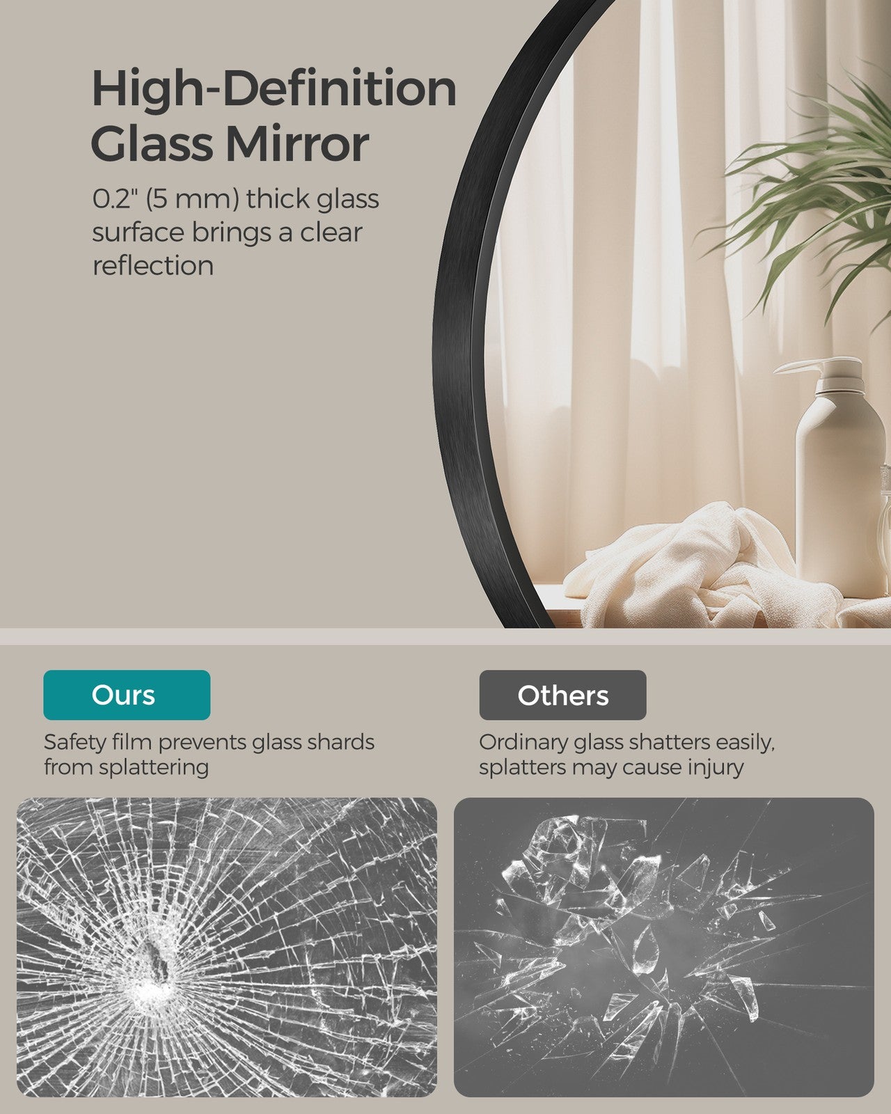 76 cm Round Wall Mirror - image 3