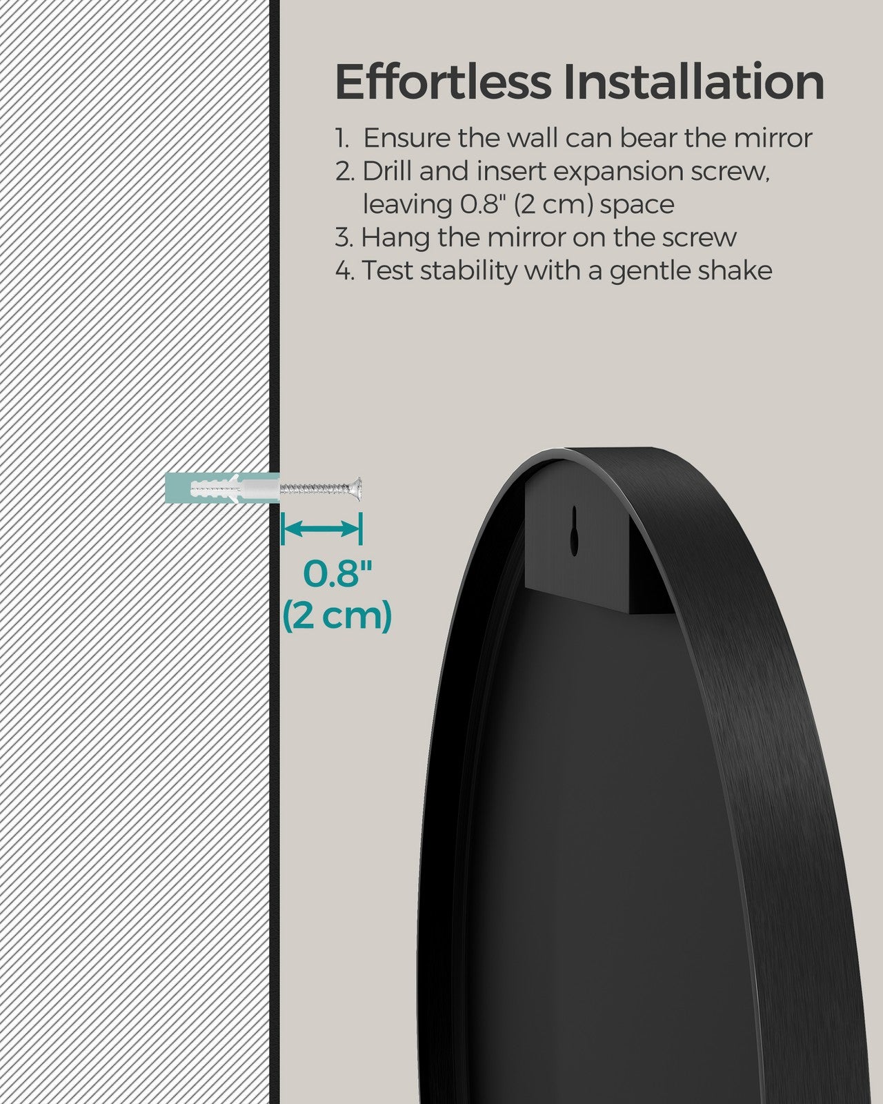 76 cm Round Wall Mirror - image 5