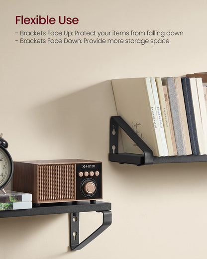 Set of 3 Wall Shelves 2 Mounting Ways Ink Black and Matte Black - image 3